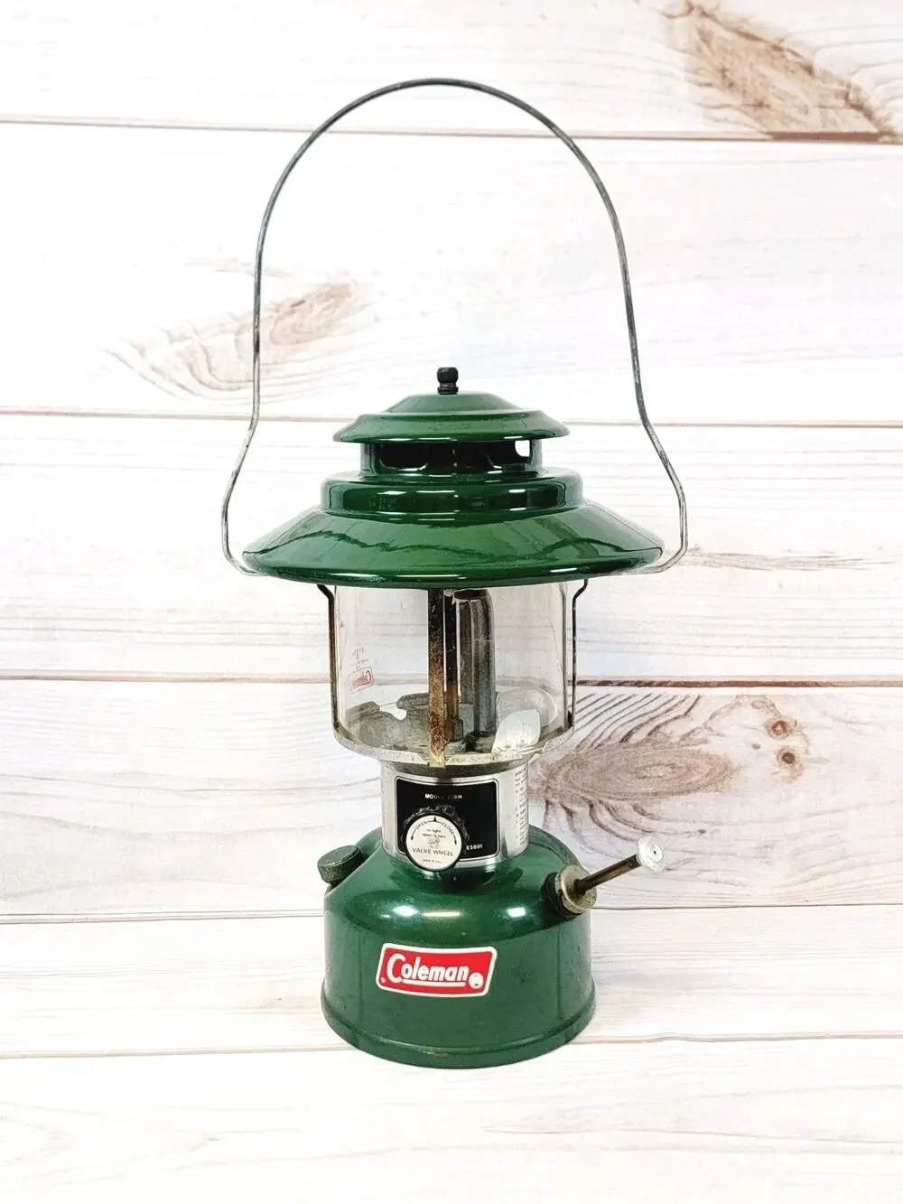 Vintage 1973 Coleman Model 228H Dual 2 Mantle Big Hat Gas Camp Lantern 14”